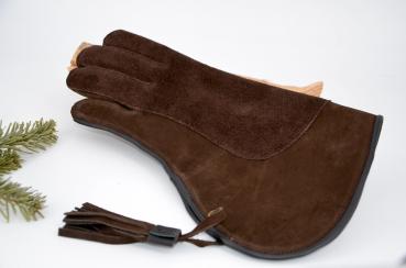 Falknerhandschuh feinstes Nubukleder 14 Zoll