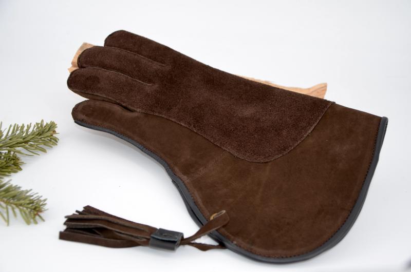 Falknerhandschuh feinstes Nubukleder 14 Zoll